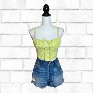 Lime Green Milkmaid Tie Corset Style Tank